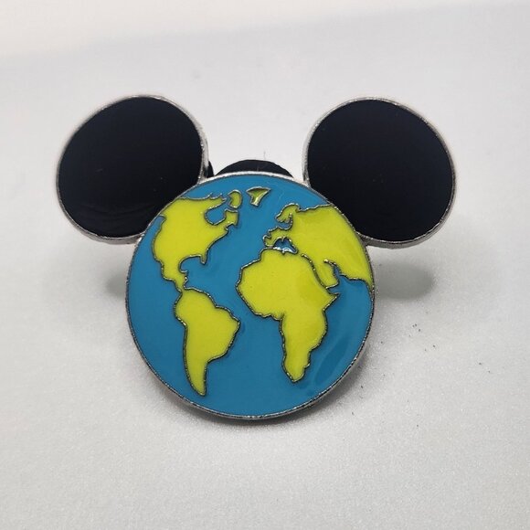 Disney Pin Mickey Mouse Ears First Release Icon Earth Globe Pin Trading 2010 - Picture 1 of 3